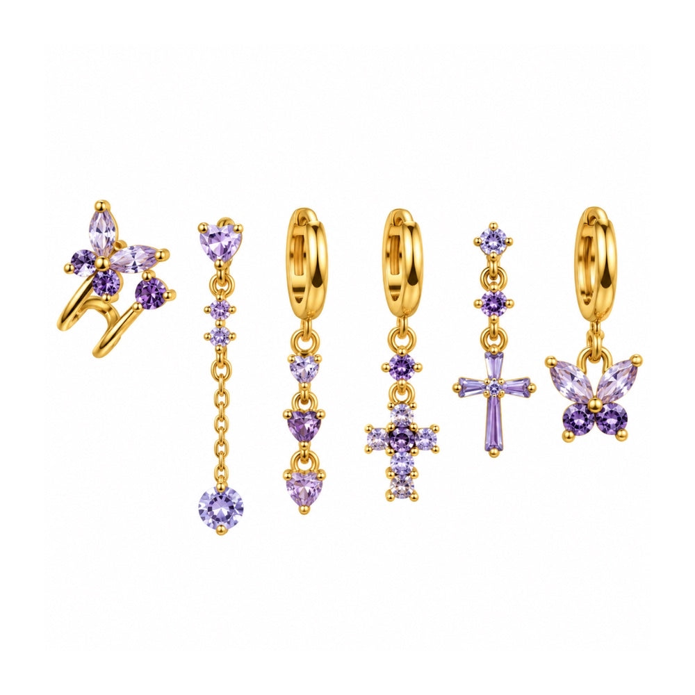 Set Orecchini Zirconia Lavanda