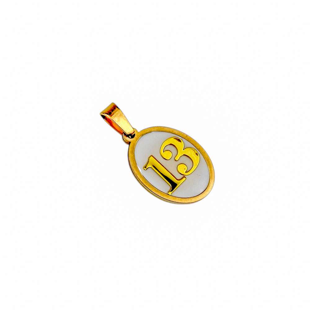 Ciondolo Ovale Numero Gold