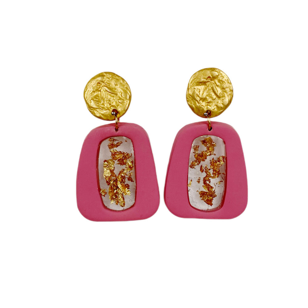 Orecchini GoldFlakes Lia Fucsia